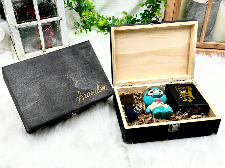 Personalized Memory Box - Custom Engraved Wood Keepsake