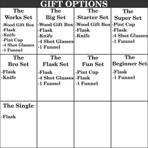 Groomsmen Proposal Gift Box Set – Personalized Wooden Box, Flask, Knife, Pint Cup & Shot Glass Set