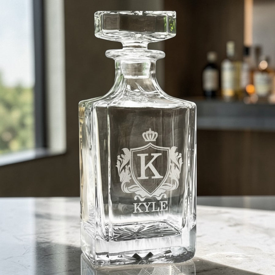 Personalized Whiskey Decanter Set with Glasses – Gift for Dad, Husband, Anniversary & Groomsmen