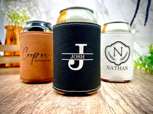Engraved Can Cooler & Bottle Opener Set – Personalized Groomsmen Gift with Gift Box – Best Man, Wedding Party, Bachelor Gift