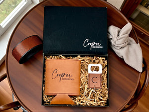 Engraved Can Cooler & Bottle Opener Set – Personalized Groomsmen Gift with Gift Box – Best Man, Wedding Party, Bachelor Gift
