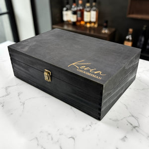 Personalized Groomsmen Gift Box Set – Engraved Wood Box, Flask, Wallet & Complete Accessory Set – Best Man Gift