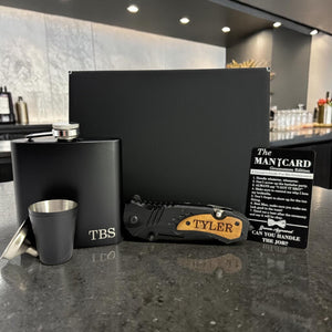 Personalized Groomsmen Proposal Box – Engraved Flask Gift Set for Best Man & Groomsmen