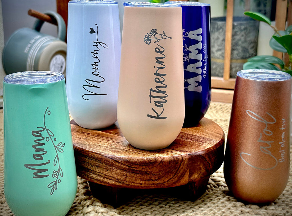 Mom's Engraved Champagne Flute