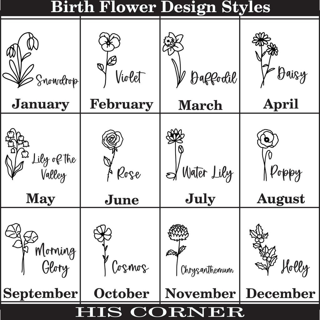 Travel Jewelry Birth Flower