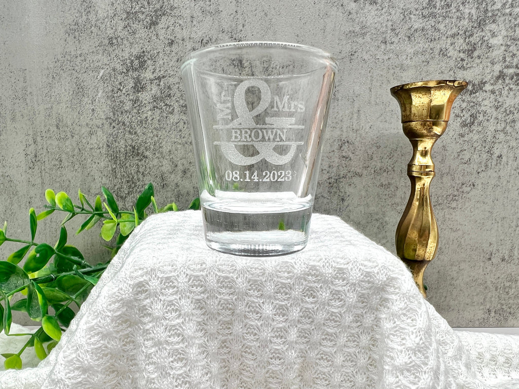 Wedding Favors, Engraved Shot glasses, Engraved Slate Coaster, Wedding Party Favors, Bridesmaid Gifts, Groomsman Gifts, Wedding Gift