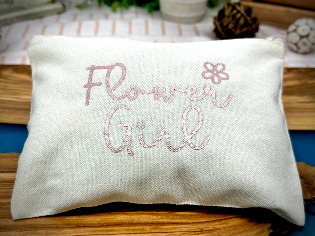 Gift for Flower Girl, Flower Girl Gift set with personalized Tumbler, Makeup Bag, Compact Mirror and Gift Box