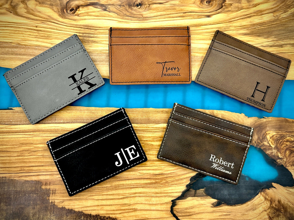 Personalized Money Clip Wallet, Engraved Gift for Men, Card Holder Groomsman Gift for Wedding Thank you Favor Gifts