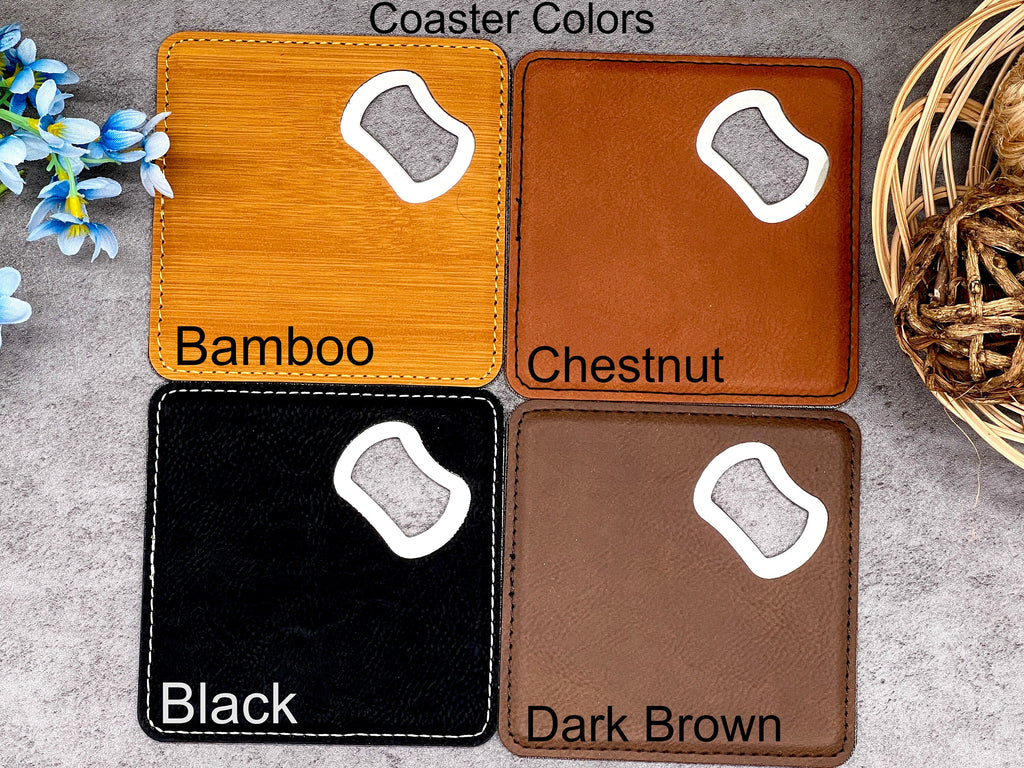 Personalized Whiskey Glasses for Groomsmen Proposal Gift Ideas, Coaster Bottle Opener
