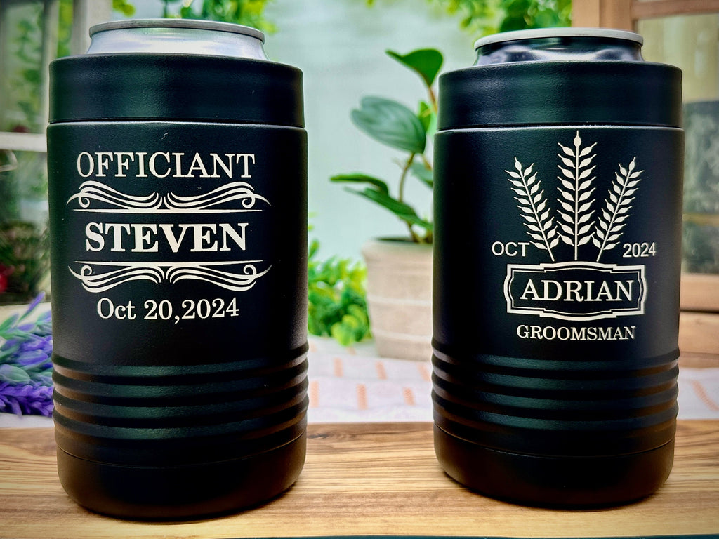 Personalized Groomsmen Stainless Steel Beer Bottle Holder Can Cooler for Groomsman Gift