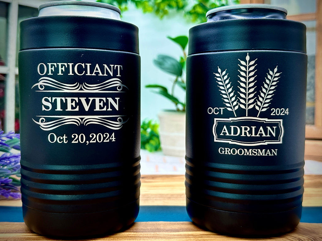 Personalized Groomsmen Stainless Steel Beer Bottle Holder Can Cooler for Groomsman Gift