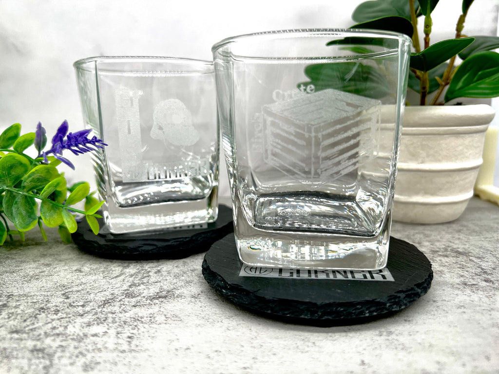 Coaster for Employee Gifts, Personalized Black Slate Coaster, Engraved With Company Logo