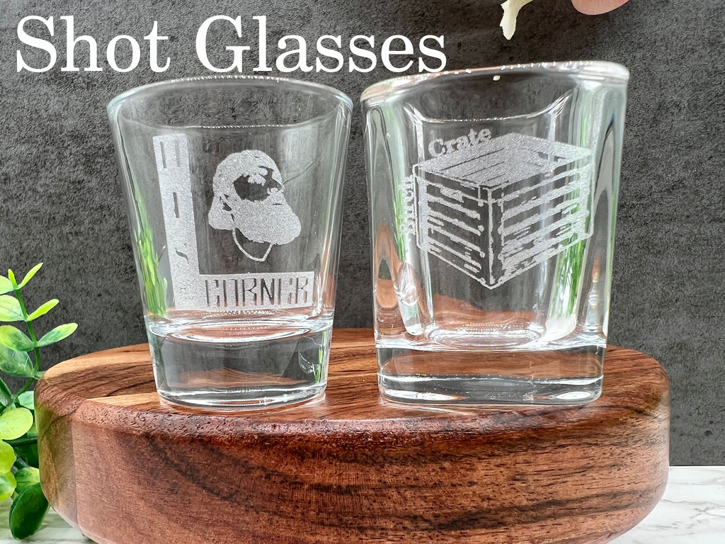 Personalized Business Logo on Glassware, Gift for employees and clients with custom logo, Shot glass, Whiskey Glass, Decanter, Can glass