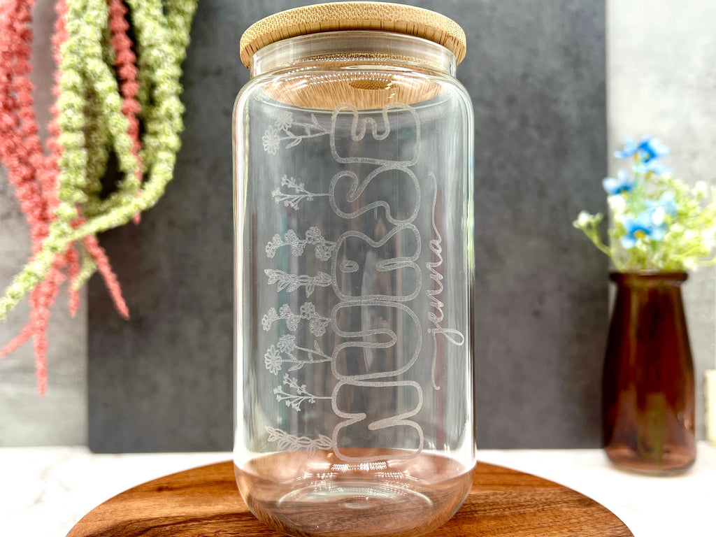 Nurse Engraved Can Glasses, Personalized Gift for Nurses and Doctors, Iced Coffee Cup with Bamboo Lid and Straw