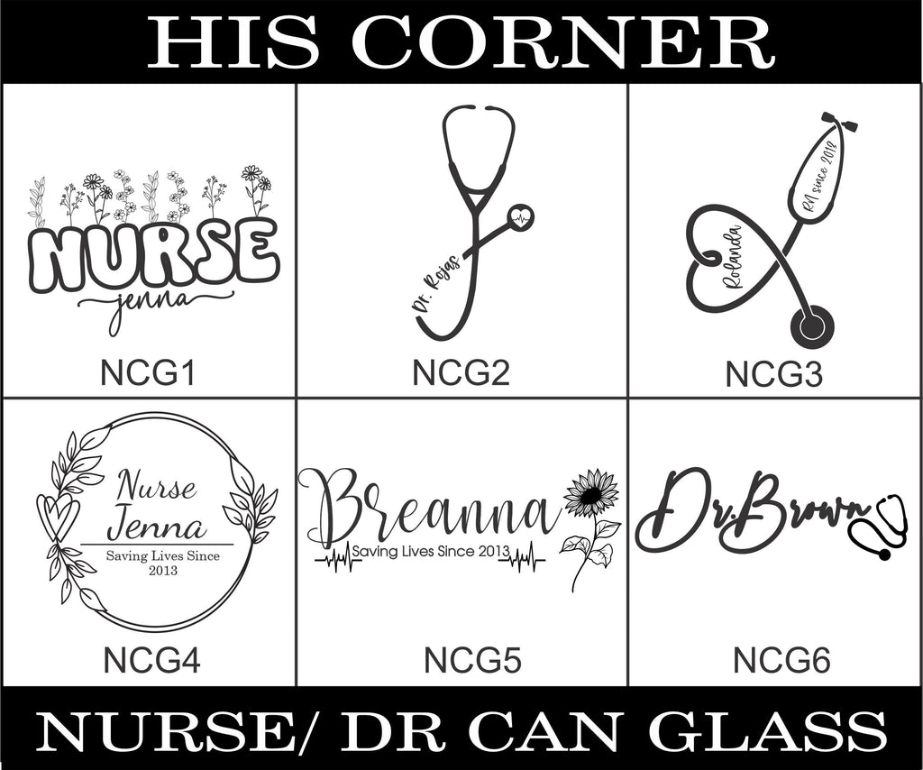 Nurse Engraved Can Glasses, Personalized Gift for Nurses and Doctors, Iced Coffee Cup with Bamboo Lid and Straw