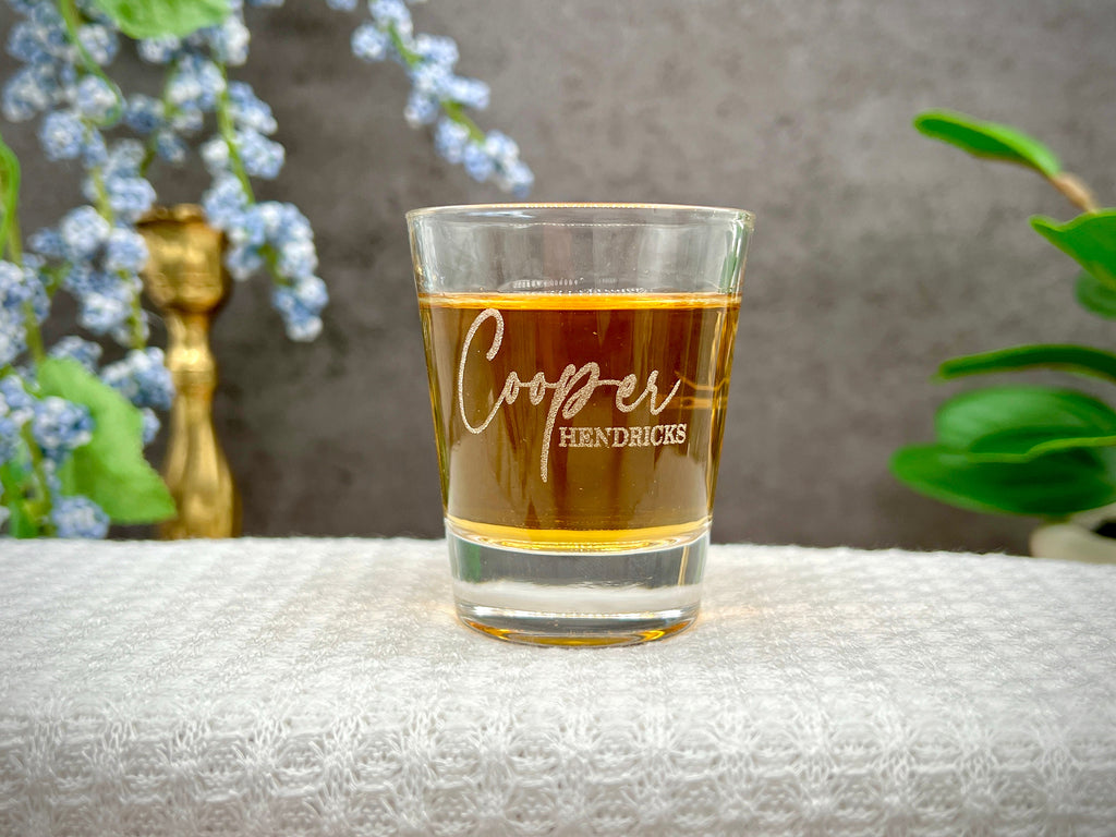 Personalized Engraved Shot Glass – Custom Gift for Him, Stocking Stuffer, Holiday Gift Idea for Men, Friends, or Family