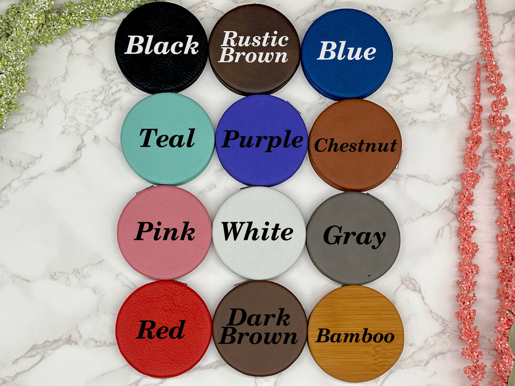 Personalized Compact Mirror, Custom Engraved Stocking Stuffer for Her, Christmas Gift for Women, Purse Mirror for Holiday or Travel