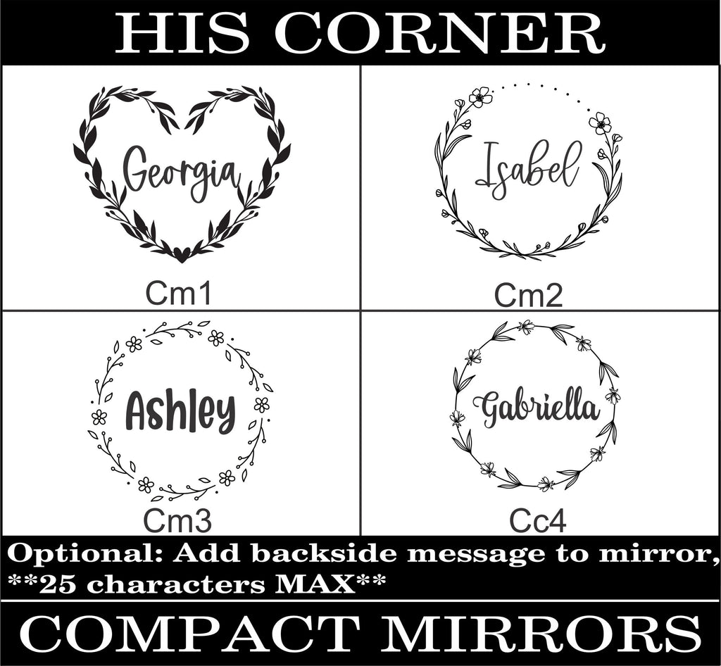 Compact Mirror with Engraved Name, Makeup Mirror, Pocket Mirror, Christmas Stocking Stuffer Gift, Gift for Daughter and Mom, Custom Gift