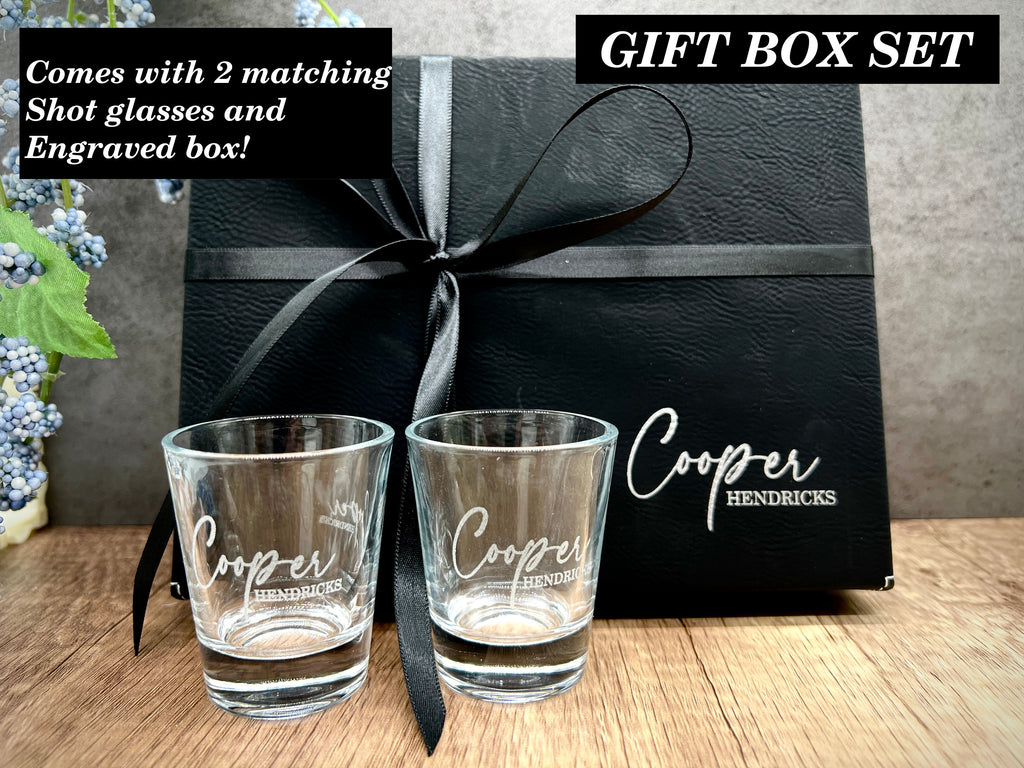 Personalized Engraved Shot Glass – Custom Gift for Him, Stocking Stuffer, Holiday Gift Idea for Men, Friends, or Family