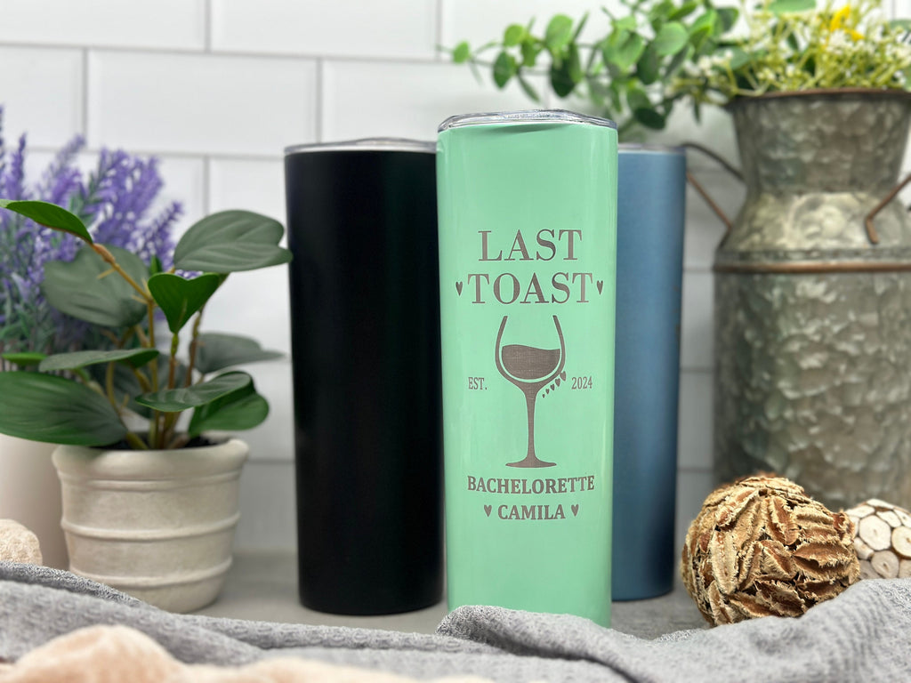 Personalized Bachelorette Party Tumbler, Getaway Bachelorette, Girls Trip, Bachelorette Vacation Gift, 20oz Skinny Tumbler.