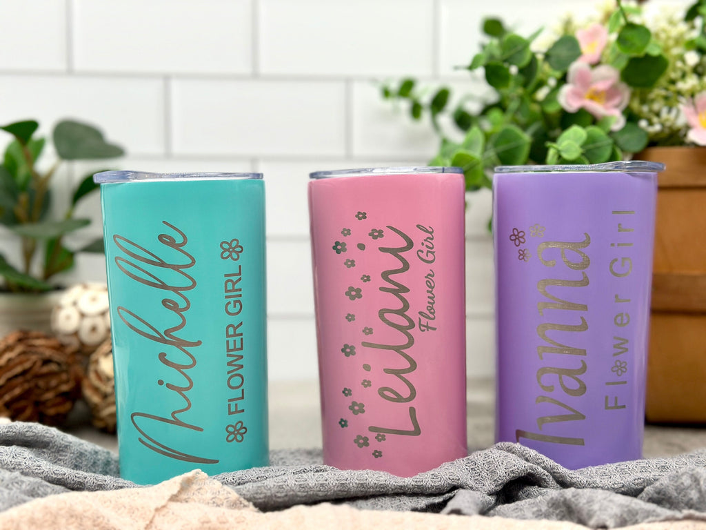 Gift for Flower Girl, Flower Girl Personalized Tumbler, 12oz Tumbler, Cute Flower Girl Tumblers, Small Tumblers, Flower Girl Proposal.
