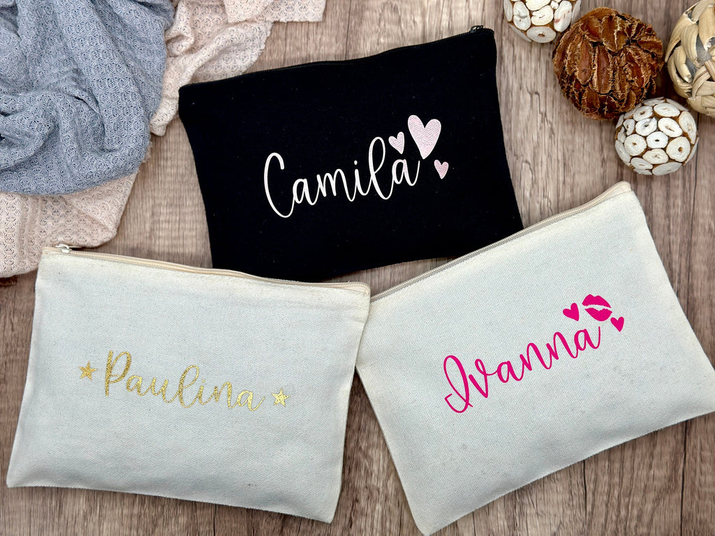 Bachelorette Makeup Bag, Personalized Make Up Bag for Her, Canvas Bag, Zipper Small Canvas Bag, t, Travel Makeup bag, Toiletries Bag.