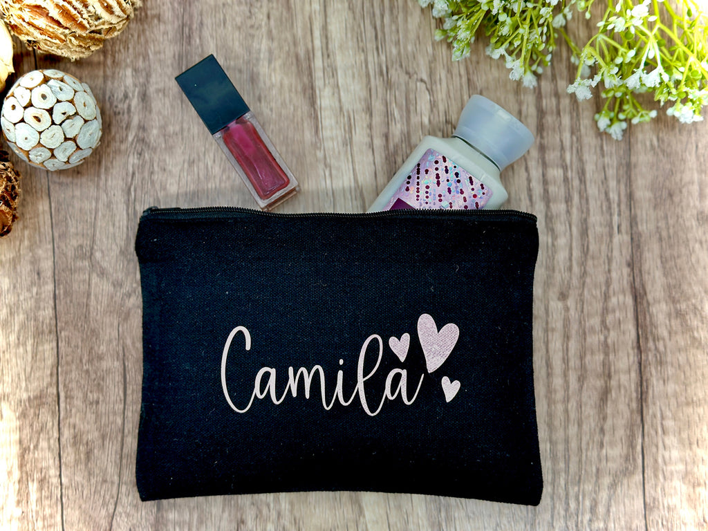 Bachelorette Makeup Bag, Personalized Make Up Bag for Her, Canvas Bag, Zipper Small Canvas Bag, t, Travel Makeup bag, Toiletries Bag.