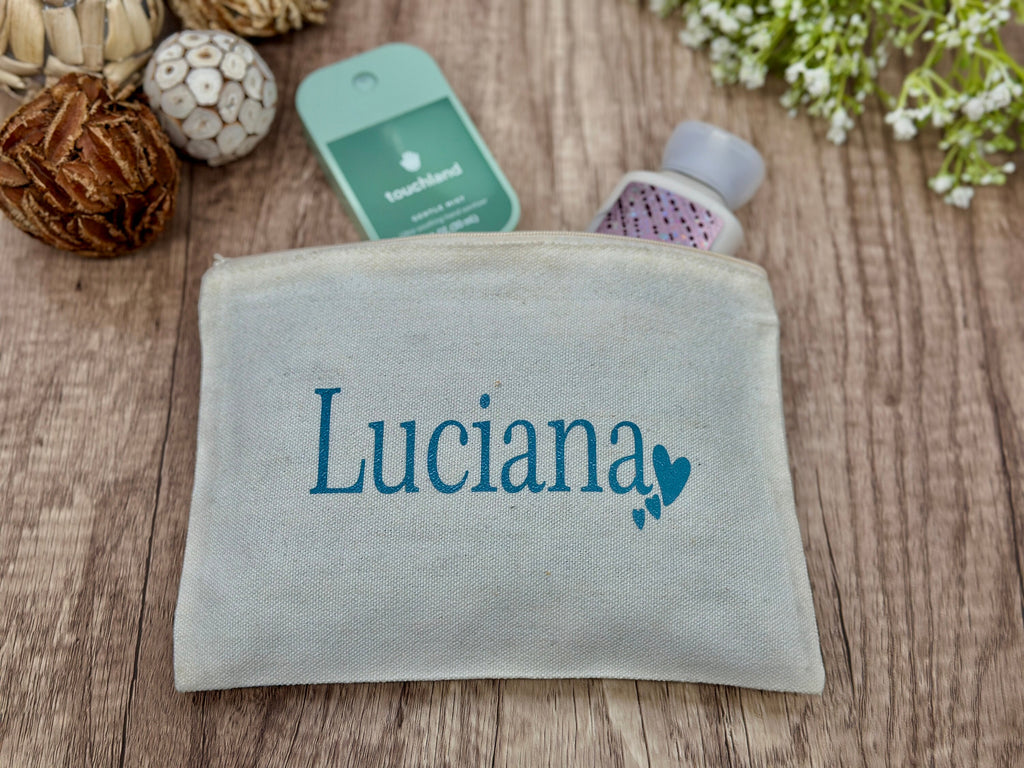 Bachelorette Makeup Bag, Personalized Make Up Bag for Her, Canvas Bag, Zipper Small Canvas Bag, t, Travel Makeup bag, Toiletries Bag.