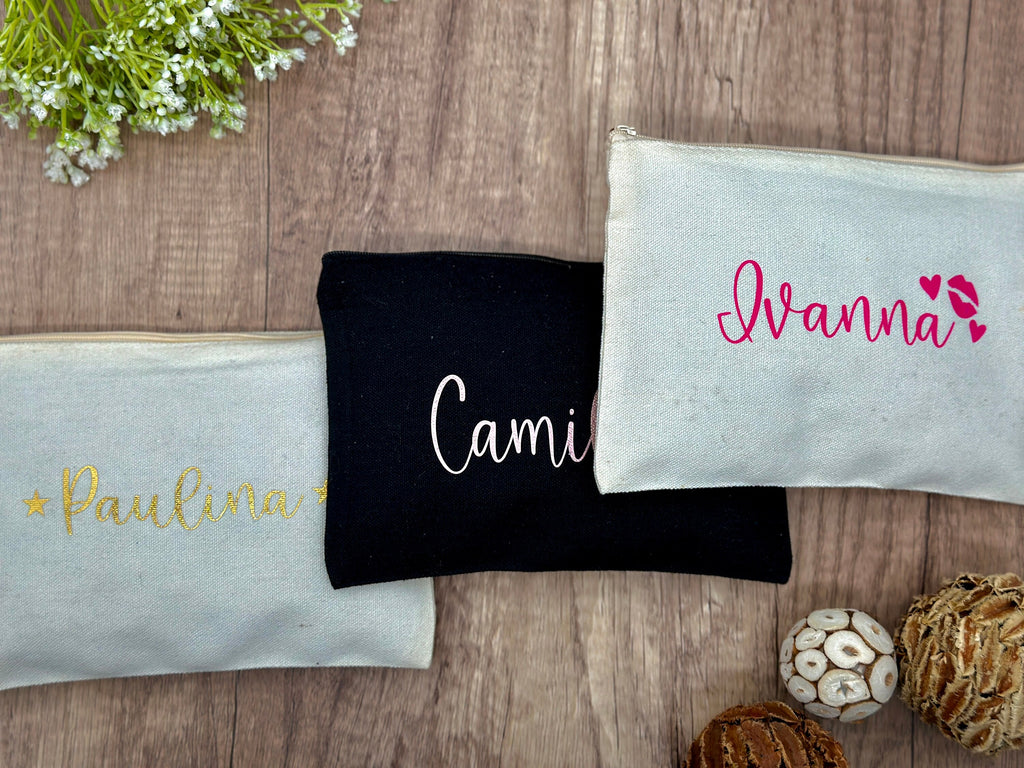Bachelorette Makeup Bag, Personalized Make Up Bag for Her, Canvas Bag, Zipper Small Canvas Bag, t, Travel Makeup bag, Toiletries Bag.