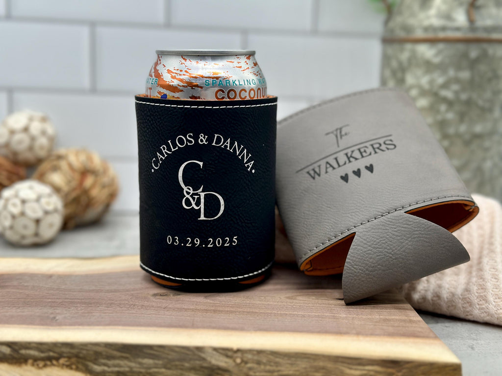 Wedding Can Cooler Gift, Engraved Can Cooler for Wedding, Beer Can Holder, Engraved Can Cooler, Wedding Favors, Wedding Can Coolers