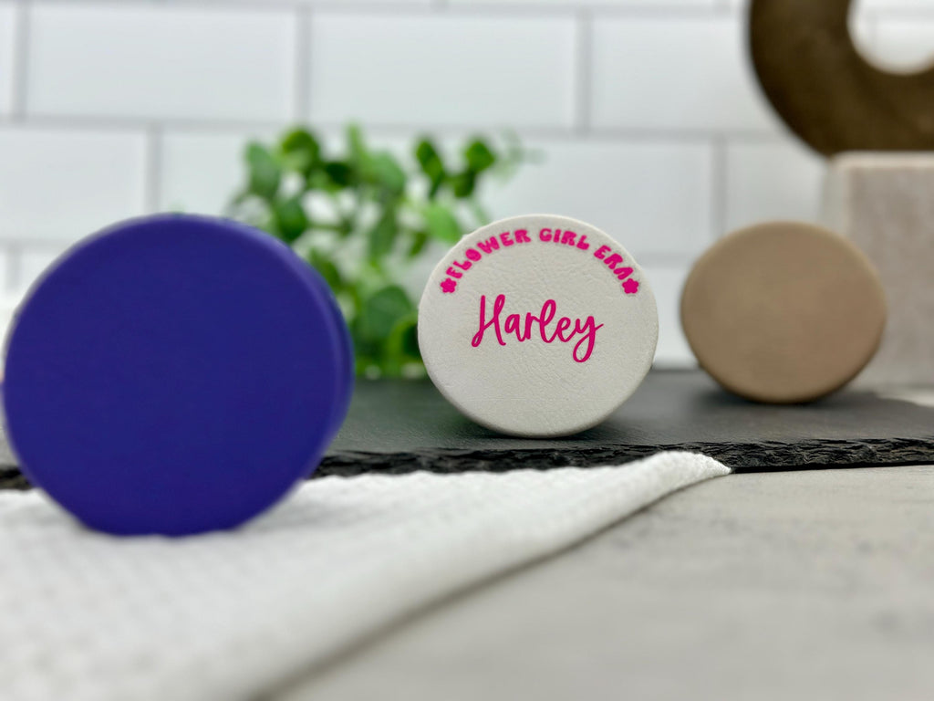 Flower Girl Mirror, Personalized Mirror, Mirror for Bridesmaid, Party Favor, Gift bag Stuffer, Vinyl Design, Engraved Design