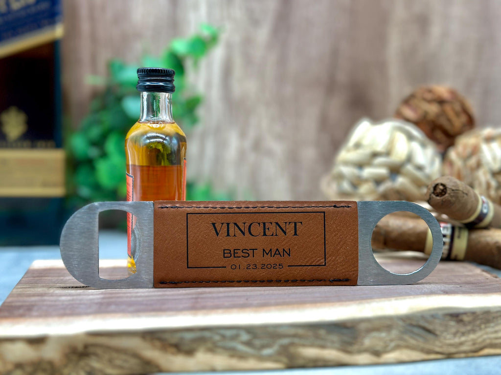 Personalized Bottle Opener for Groomsman Gifts, Engraved Long Bottle Opener for Best man, Ideal Crafted Gift for Wedding Party Favors