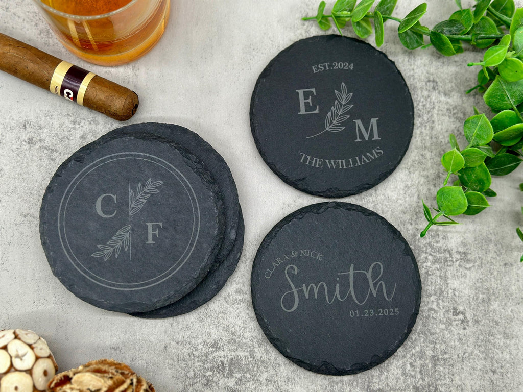 Wedding Coasters, Wedding Favors, Family Coasters, gifts for her, Party favors, Round Coasters