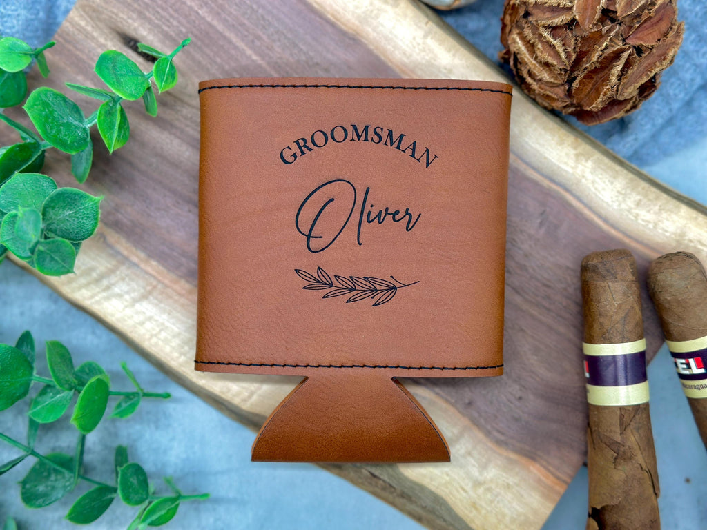 Groomsmen Gifts Can Cooler Holder, Personalized Gift for Groomsmen, Best Man Gift, Engraved Can Cooler Gift for Wedding Favors Party Gifts