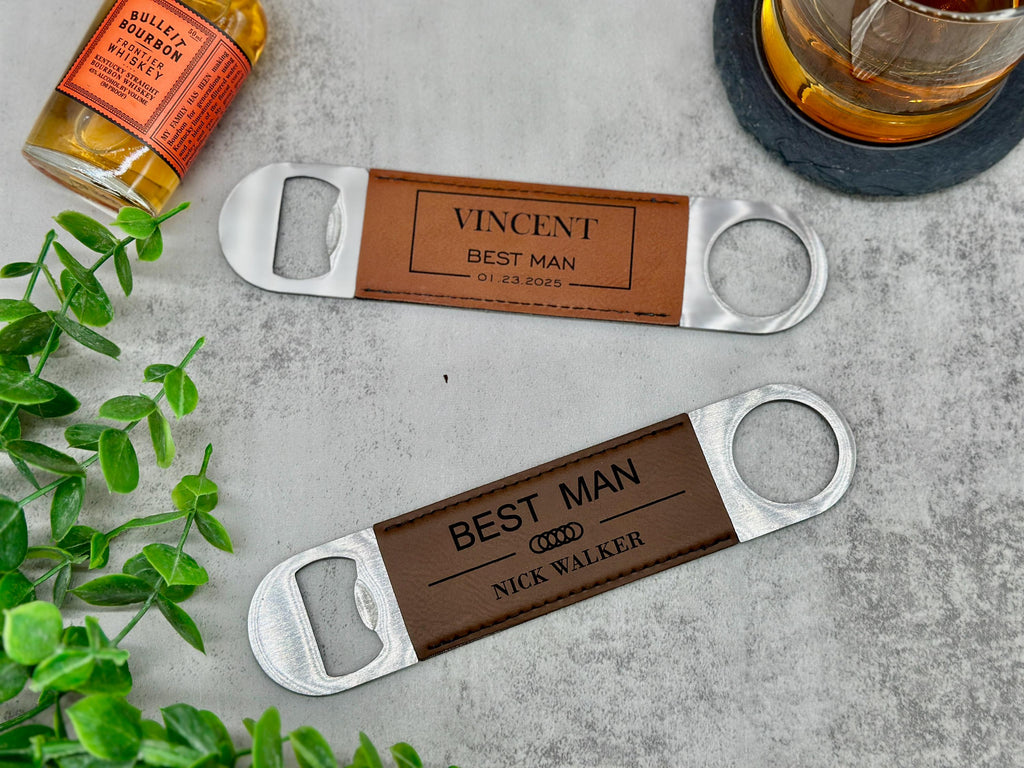 Personalized Bottle Opener for Groomsman Gifts, Engraved Long Bottle Opener for Best man, Ideal Crafted Gift for Wedding Party Favors