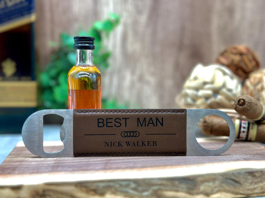 Personalized Bottle Opener for Groomsman Gifts, Engraved Long Bottle Opener for Best man, Ideal Crafted Gift for Wedding Party Favors