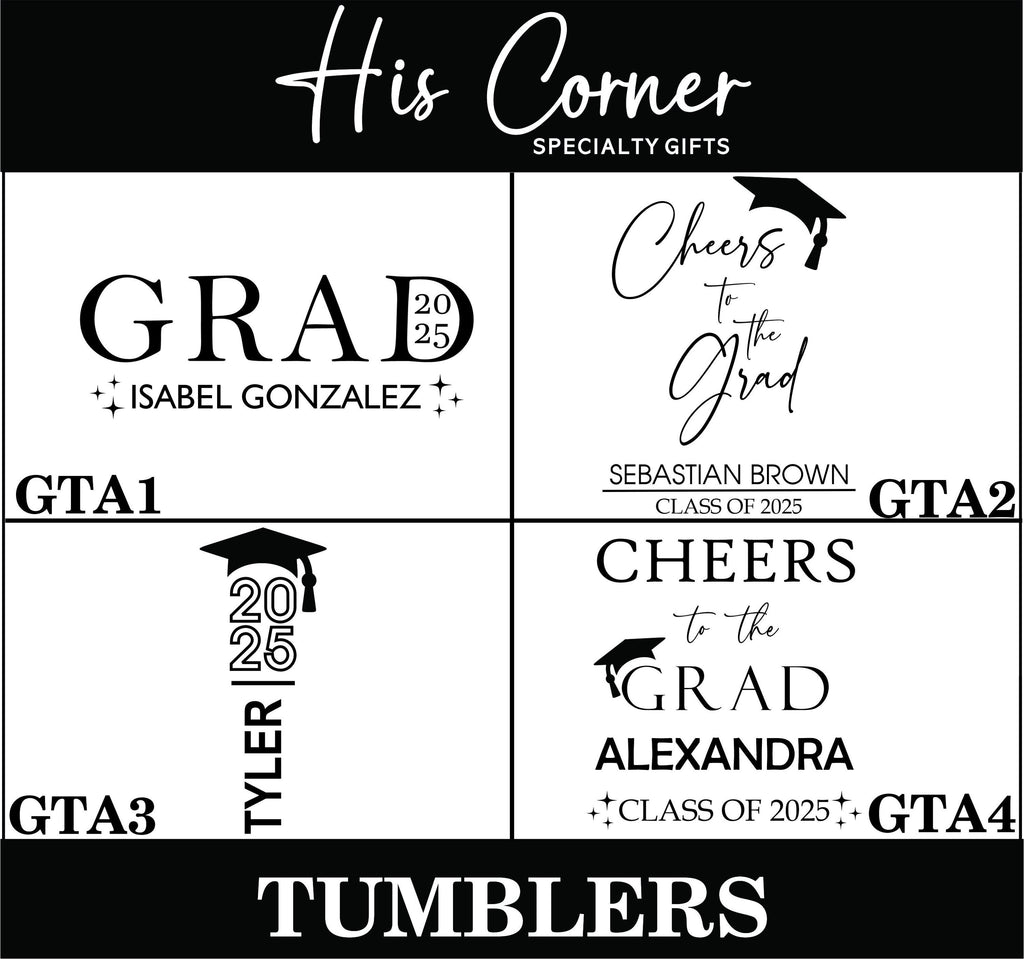 Graduation Tumbler 20oz | Custom Stainless Steel | Perfect Graduation Gift for Her/Him | Personalized Skinny Tumblers | Graduation Gift