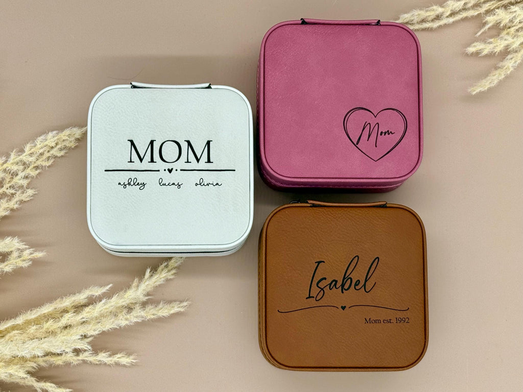 Mother's Day Personalized Jewelry Box - Jewelry Travel Case - Engraved Jewelry Organizer For Her - Gifts for Mom - Gifts for Grandma