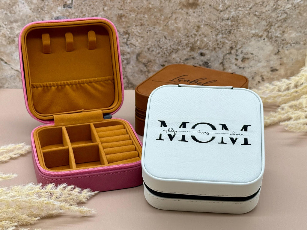 Mother's Day Personalized Jewelry Box - Jewelry Travel Case - Engraved Jewelry Organizer For Her - Gifts for Mom - Gifts for Grandma