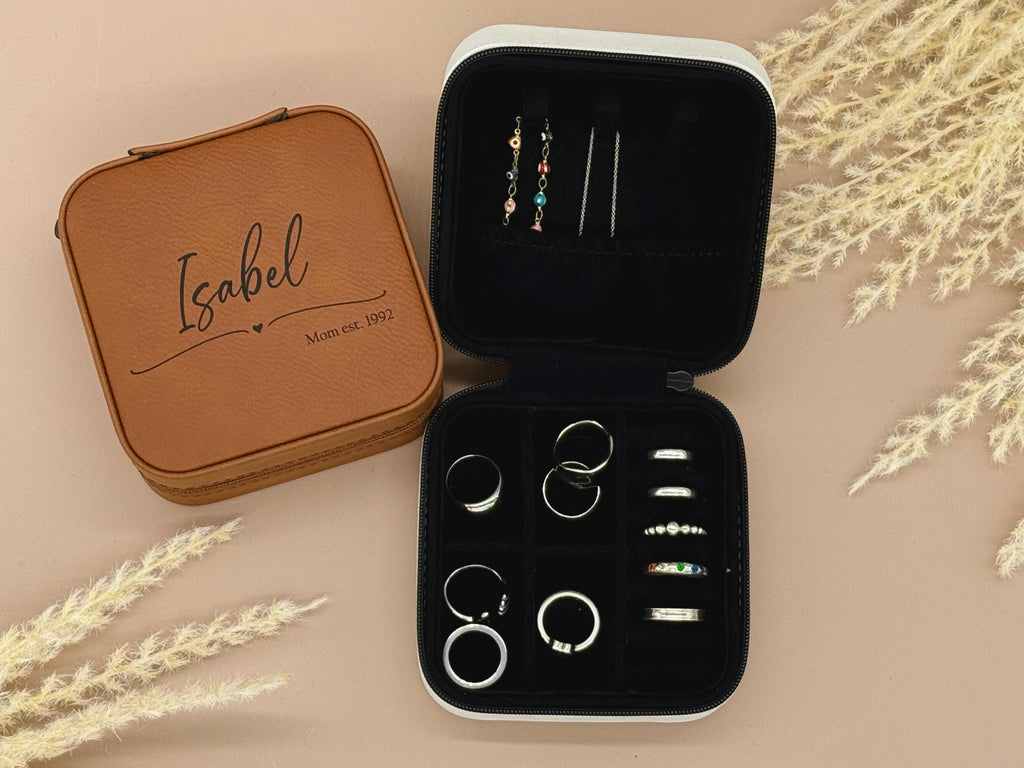 Mother's Day Personalized Jewelry Box - Jewelry Travel Case - Engraved Jewelry Organizer For Her - Gifts for Mom - Gifts for Grandma