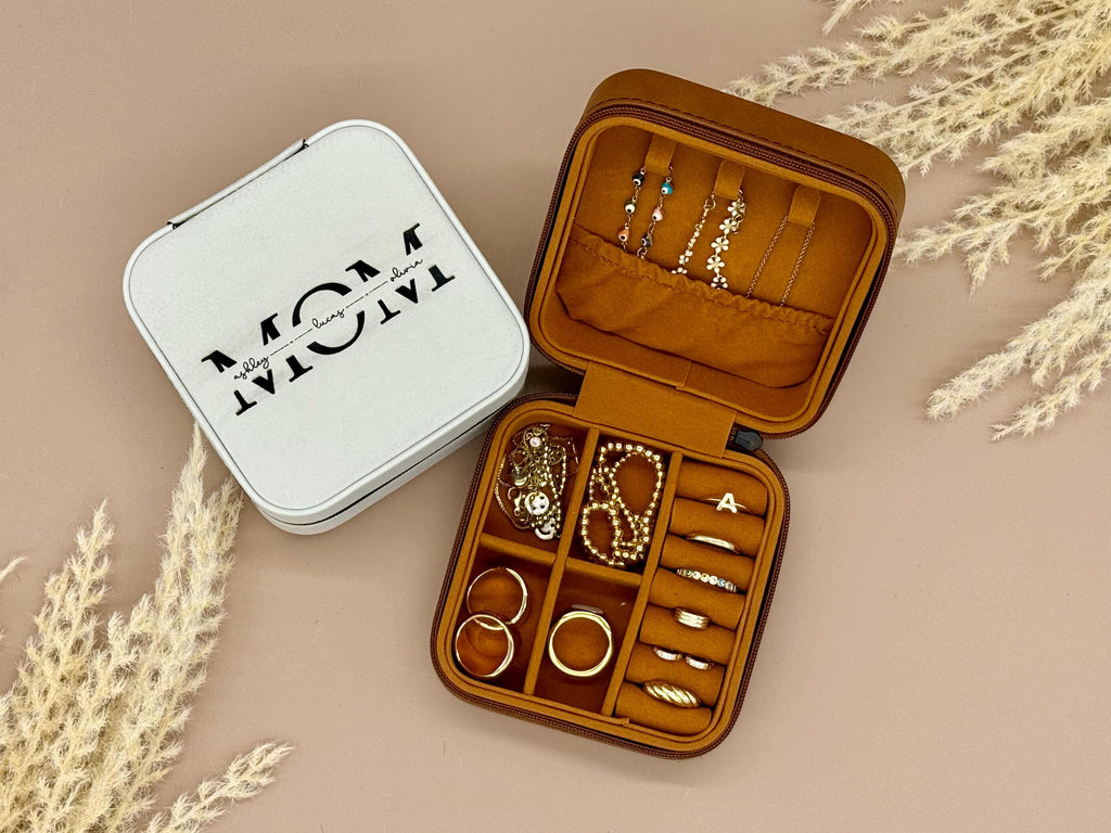 Mother's Day Personalized Jewelry Box - Jewelry Travel Case - Engraved Jewelry Organizer For Her - Gifts for Mom - Gifts for Grandma