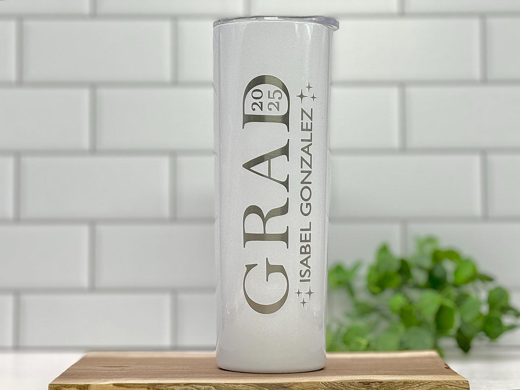 Graduation Tumbler 20oz | Custom Stainless Steel | Perfect Graduation Gift for Her/Him | Personalized Skinny Tumblers | Graduation Gift