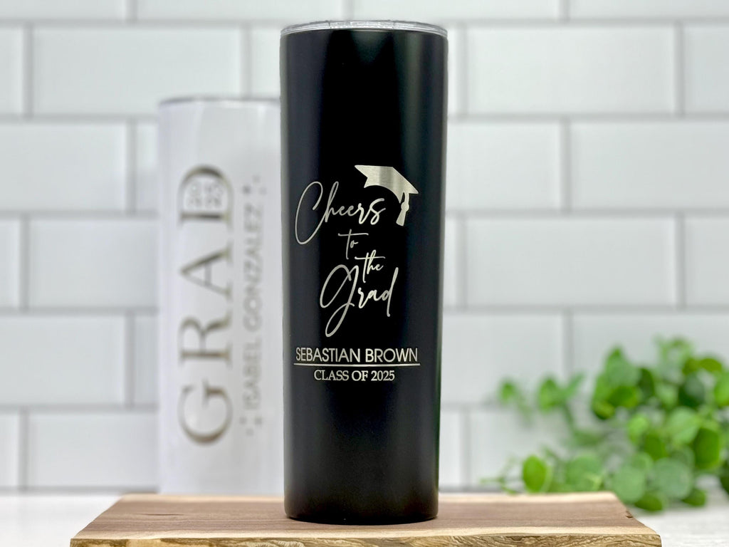 Graduation Tumbler 20oz | Custom Stainless Steel | Perfect Graduation Gift for Her/Him | Personalized Skinny Tumblers | Graduation Gift