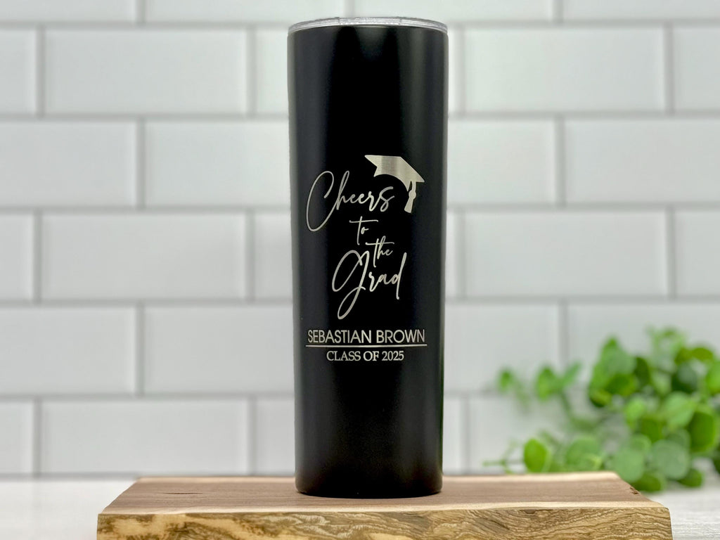 Graduation Tumbler 20oz | Custom Stainless Steel | Perfect Graduation Gift for Her/Him | Personalized Skinny Tumblers | Graduation Gift