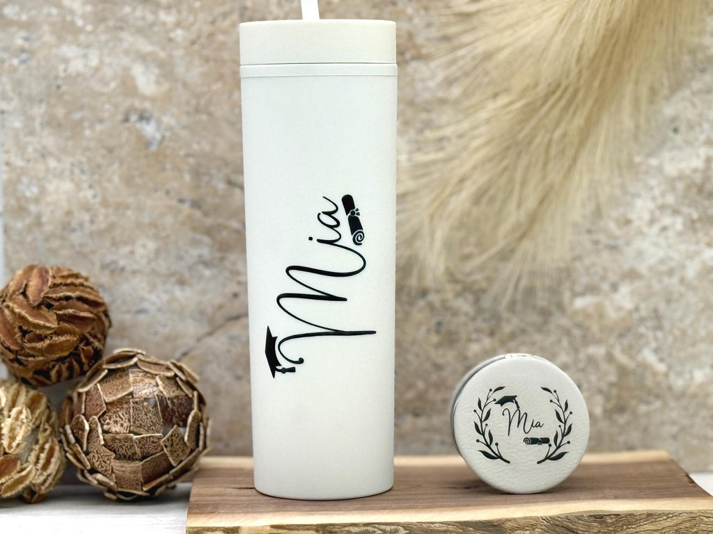 Personalized Graduation Gift Set | Tumbler, Compact Mirror & Optional Gift Box | Graduation Gift Set for Her | Perfect Graduation Gift Set