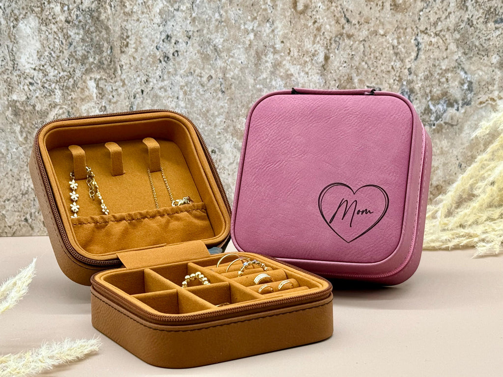 Mother's Day Personalized Jewelry Box - Jewelry Travel Case - Engraved Jewelry Organizer For Her - Gifts for Mom - Gifts for Grandma