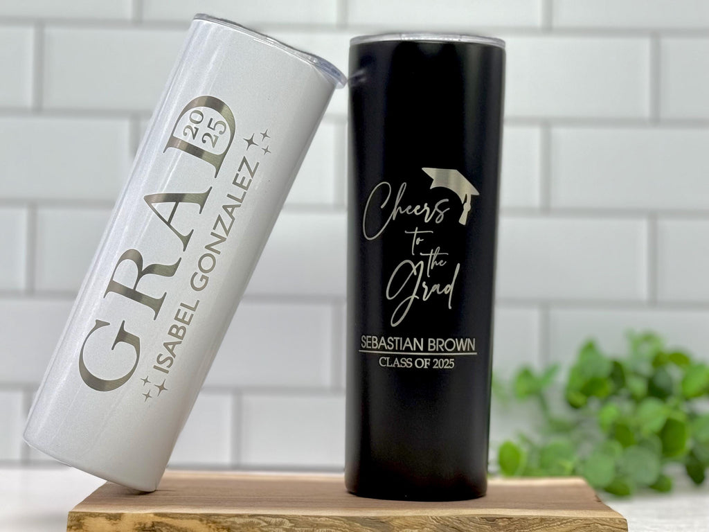 Graduation Tumbler 20oz | Custom Stainless Steel | Perfect Graduation Gift for Her/Him | Personalized Skinny Tumblers | Graduation Gift