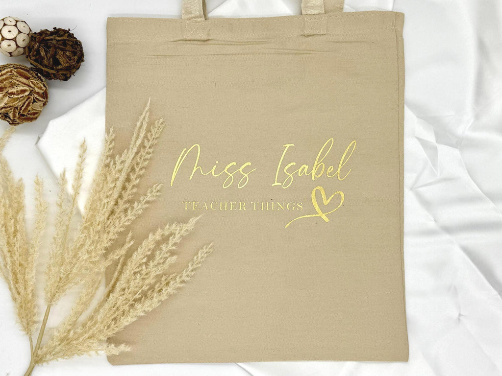 Personalized Teacher Tote Bag – Custom Bag – Gift for Teacher – Teacher Appreciation Gift – Canvas Teacher Bag – Reusable Canvas Tote Bag