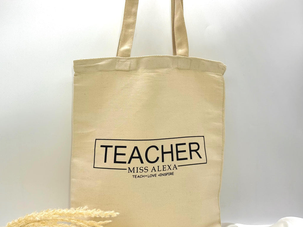 Personalized Teacher Tote Bag – Custom Bag – Gift for Teacher – Teacher Appreciation Gift – Canvas Teacher Bag – Reusable Canvas Tote Bag