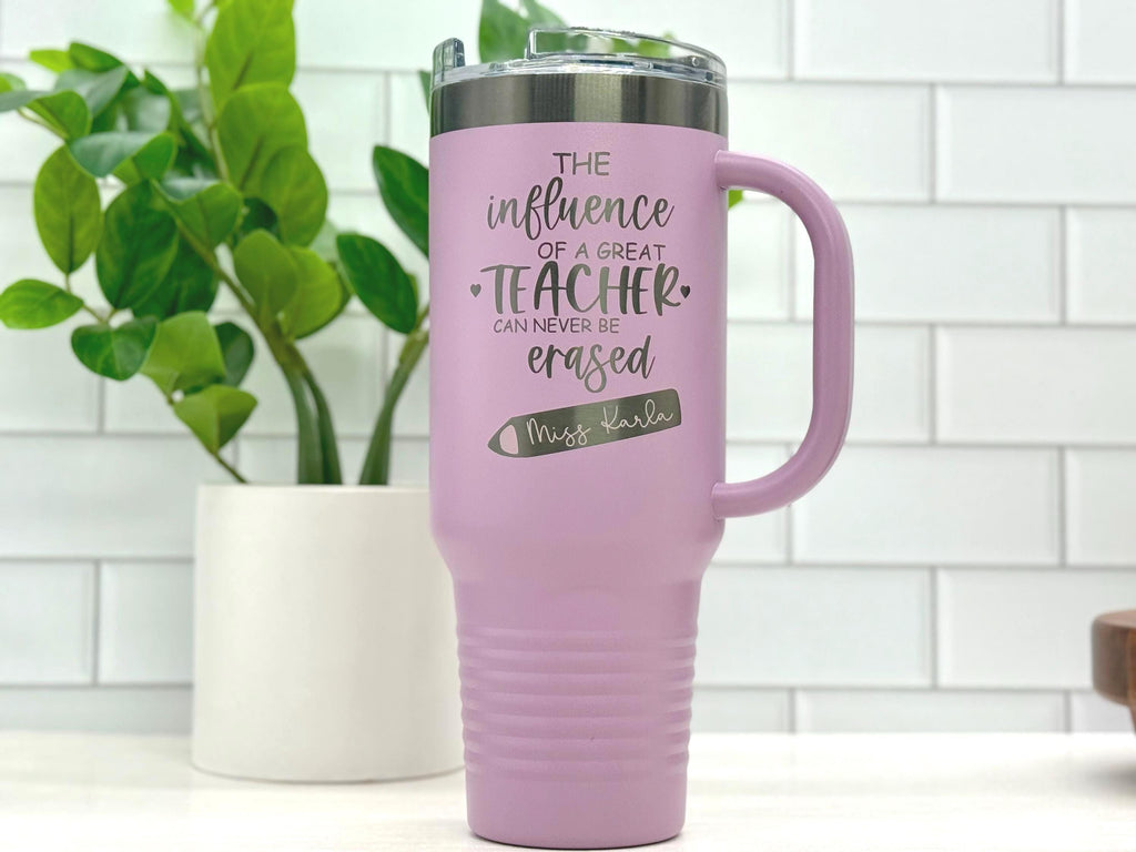 Personalized Teacher Tumbler – Custom Name Cup – Teacher Gift for Coffee Lovers – Large Travel Mug with Handle – Gift for Teacher